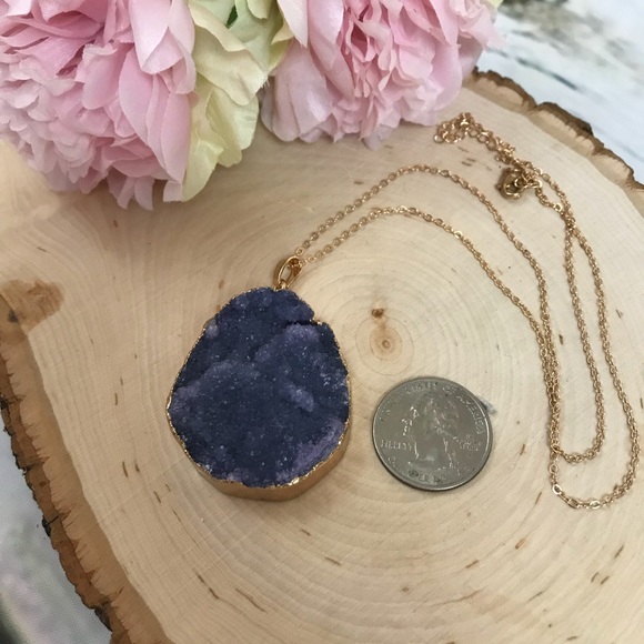 Irregular Natural Quartz Crystal Slice Pendant - Picture 8 of 8